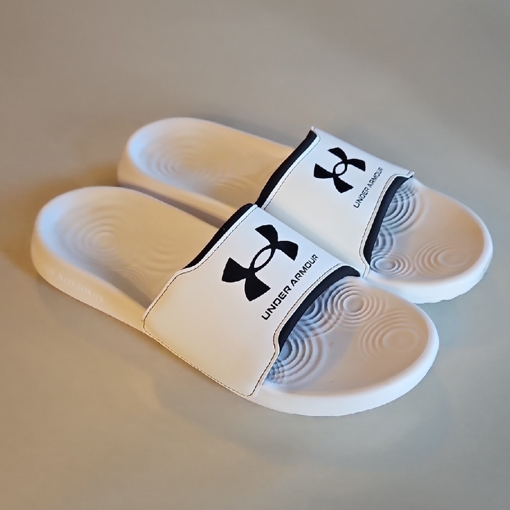 White Under Armour Slides